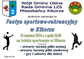 festyn sportowo-rekreacyjny w&nbsp;Kikorzu