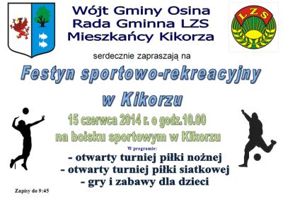 festyn sportowo-rekreacyjny w Kikorzu