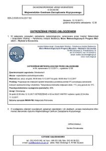 Osrzeżenie meteorologiczne