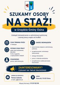 Szukamy osoby na staż!