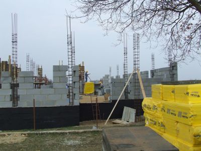 Budowa świetlicy wiejskiej - Węgorza - kwiecień 2012