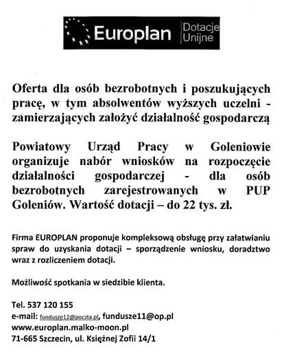 Oferta dla osób bezrobotnych